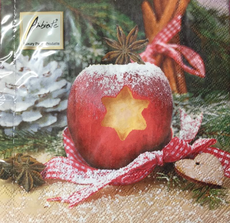 Lunsj servietter julemotiv eple