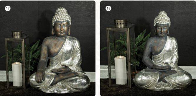 Hovedbilde Budda silver brun l