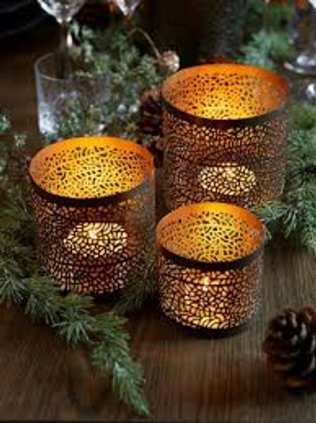 Lysholder sett à 3, Koks/gull